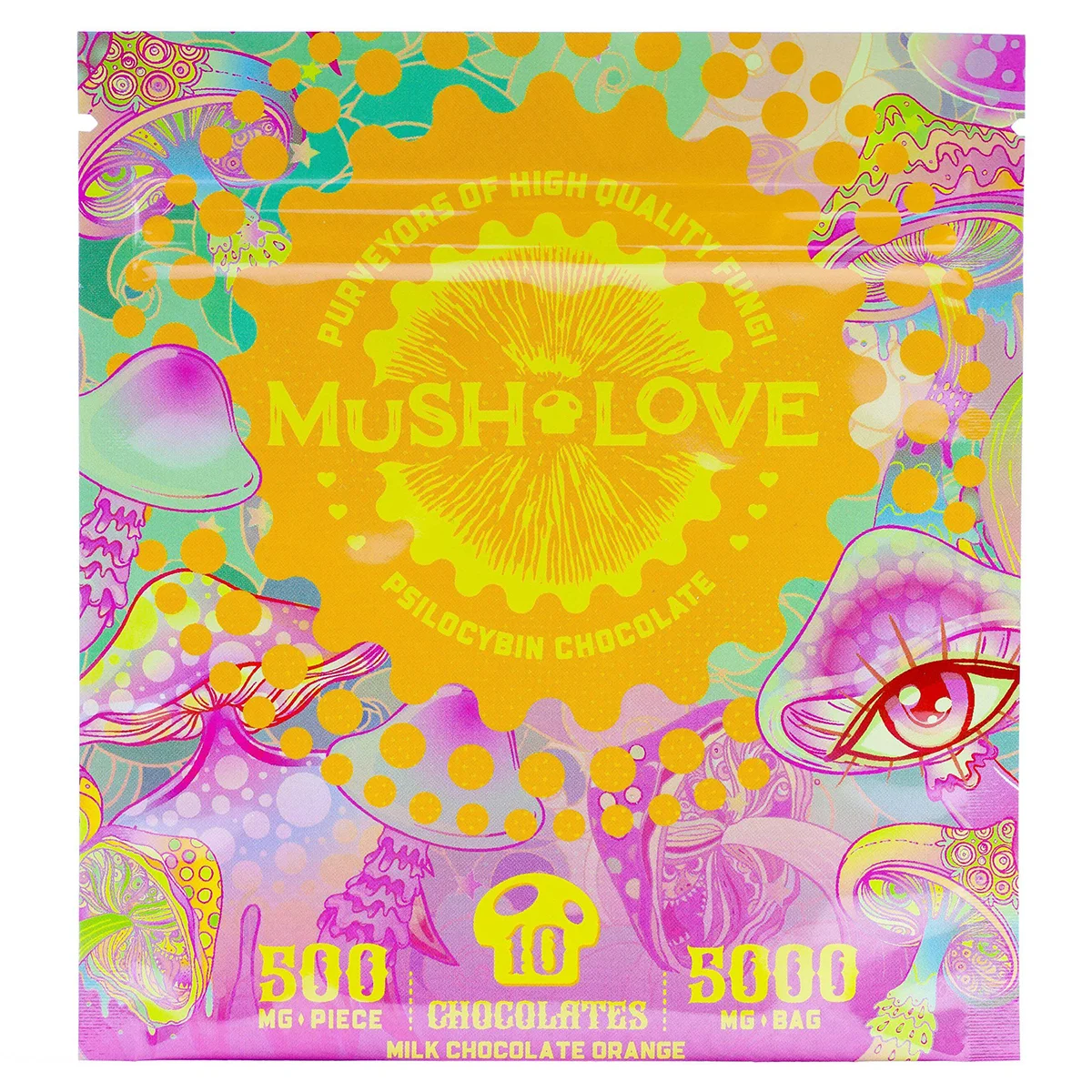 Mush Love – Orange Mushroom Chocolates